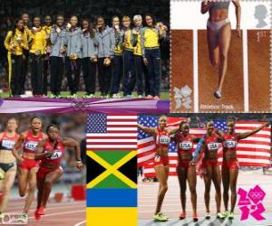 puzzel Vrouwen 4 x 100 m Londen 2012