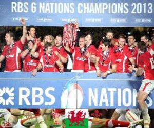 puzzel Welsh kampioen de 2013 Six Nations