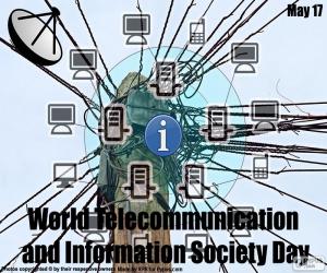 puzzel Wereld telecommunicatie en informatie samenleving dag
