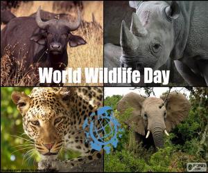 puzzel Werelddag van de dieren in het wild