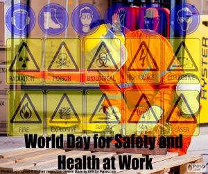puzzel Werelddag voor veiligheid en gezondheid op het werk