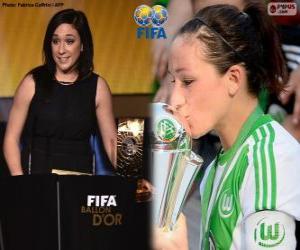 puzzel Wereldkampioenschap voetbal vrouwen wereldspeler van het jaar 2014 winnaar Nadine Kessler