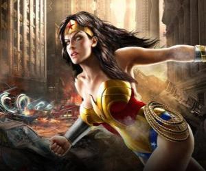 puzzel Wonder Woman is een onsterfelijke superheldin met bevoegdheden die lijken op Superman