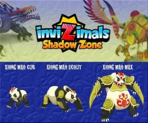 puzzel Xiong Mao Cub, Xiong Mao Scout, Xiong Mao Max. Invizimals Shadow Zone. Deze gigant schepsel is de eerste bewaker van het graf van de Dragon Emperor