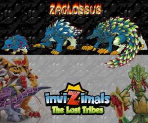 puzzel Zaglossus, laatste evolutie. Invizimals The Lost Tribes. Invizimal lijkt op een stekelvarken