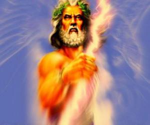 puzzel Zeus, de Griekse god van hemel en donder en de koning van de Olympische goden