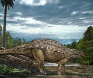 puzzel Zhejiangosaurus leefde ongeveer 100 tot 94 miljoen jaar geleden