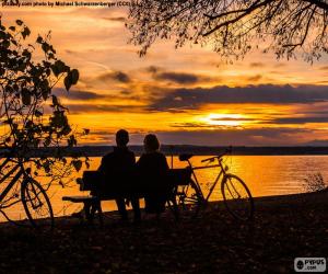 puzzel Zonsondergang in paar