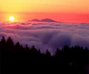 puzzel Zonsondergang op de berg