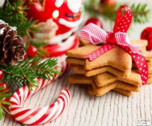 puzzel Zuurstok en cookies voor Kerstmis