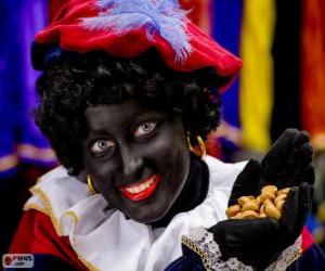 puzzel Zwarte Piet, de assistent van Sinterklaas in Nederland en België