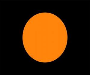 puzzel Zwarte vlag met oranje cirkel om een ​​bestuurder te waarschuwen dat zijn auto een technisch probleem heeft