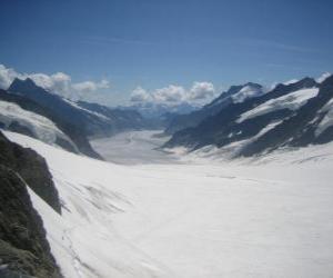 puzzel Zwitserse Alpen Jungfrau-Aletsch, Zwitserland.