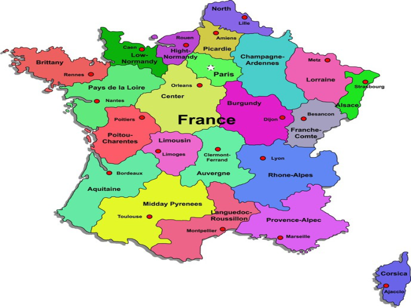 Landkaart Frankrijk puzzle